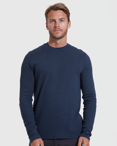 Waffle Long Sleeve Crew Neck