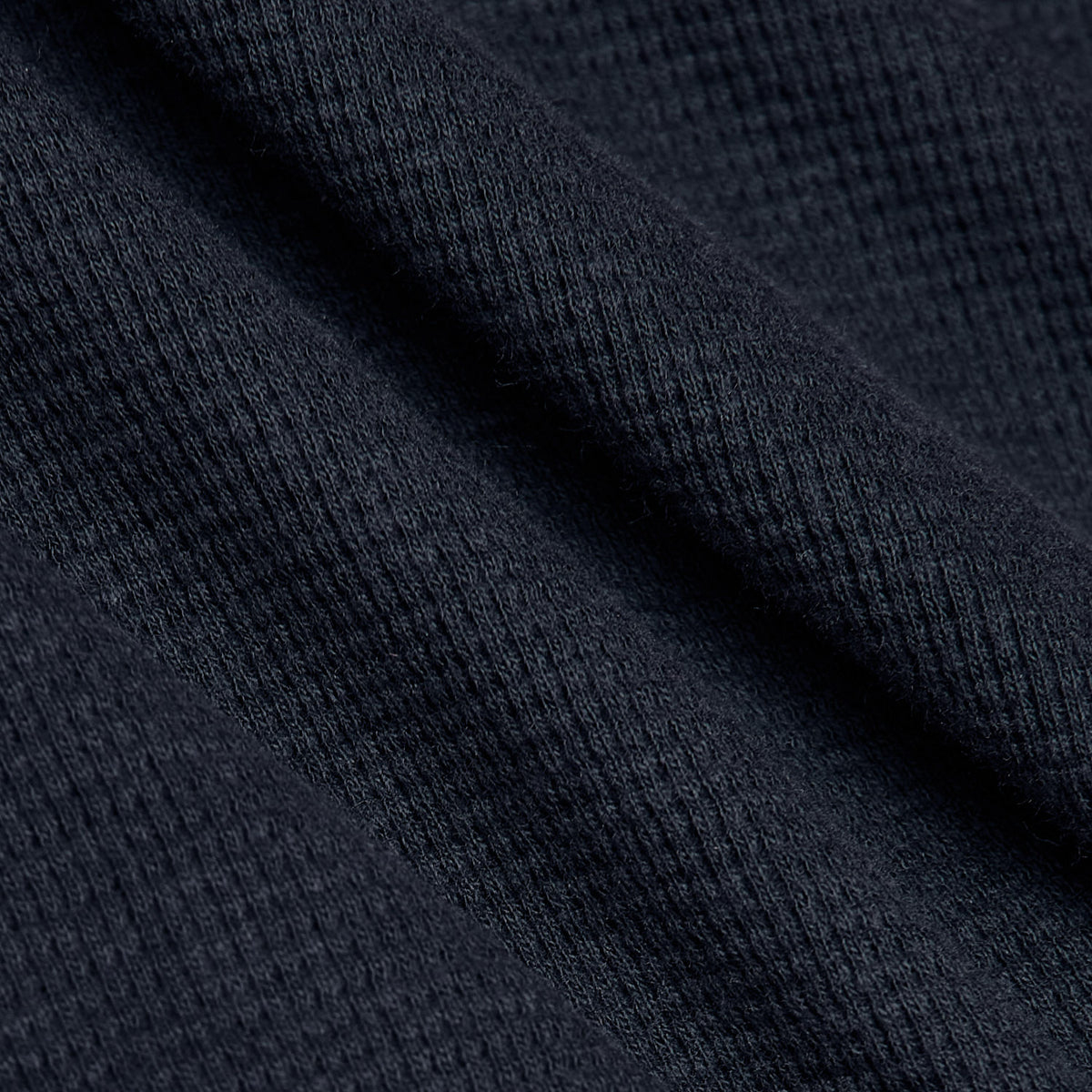 Navy Long Sleeve Waffle Crew 2-Pack fabric close-up.