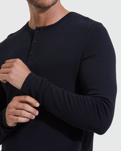 Waffle Long Sleeve Henley