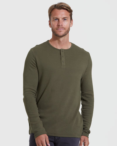 Waffle Long Sleeve Henley