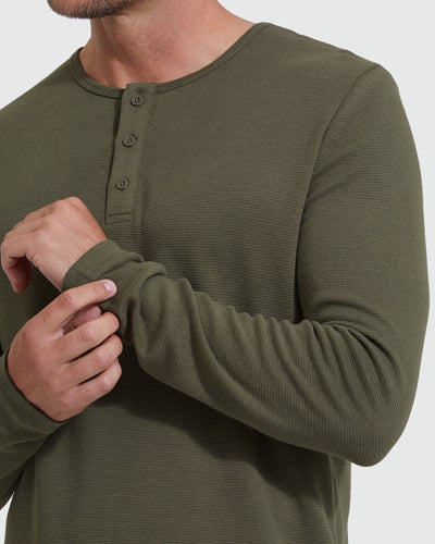 Waffle Long Sleeve Henley
