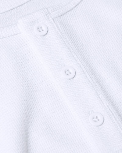 Camiseta Henley manga larga de tejido waffle