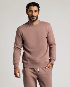 True ClassicMale model in Slate Mauve Pullover Fleece Crew & Jogger 2-Pack.