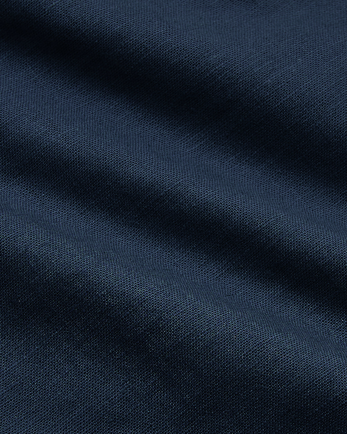 Navy Short Sleeve Linen Shirt with visible knit texture.