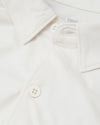 Ecru Long Sleeve Do-It-All Comfort Shirt collar and button detail.