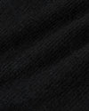 Black Crew Neck Sweater showcasing textured knit fibers and ribbed detailing.