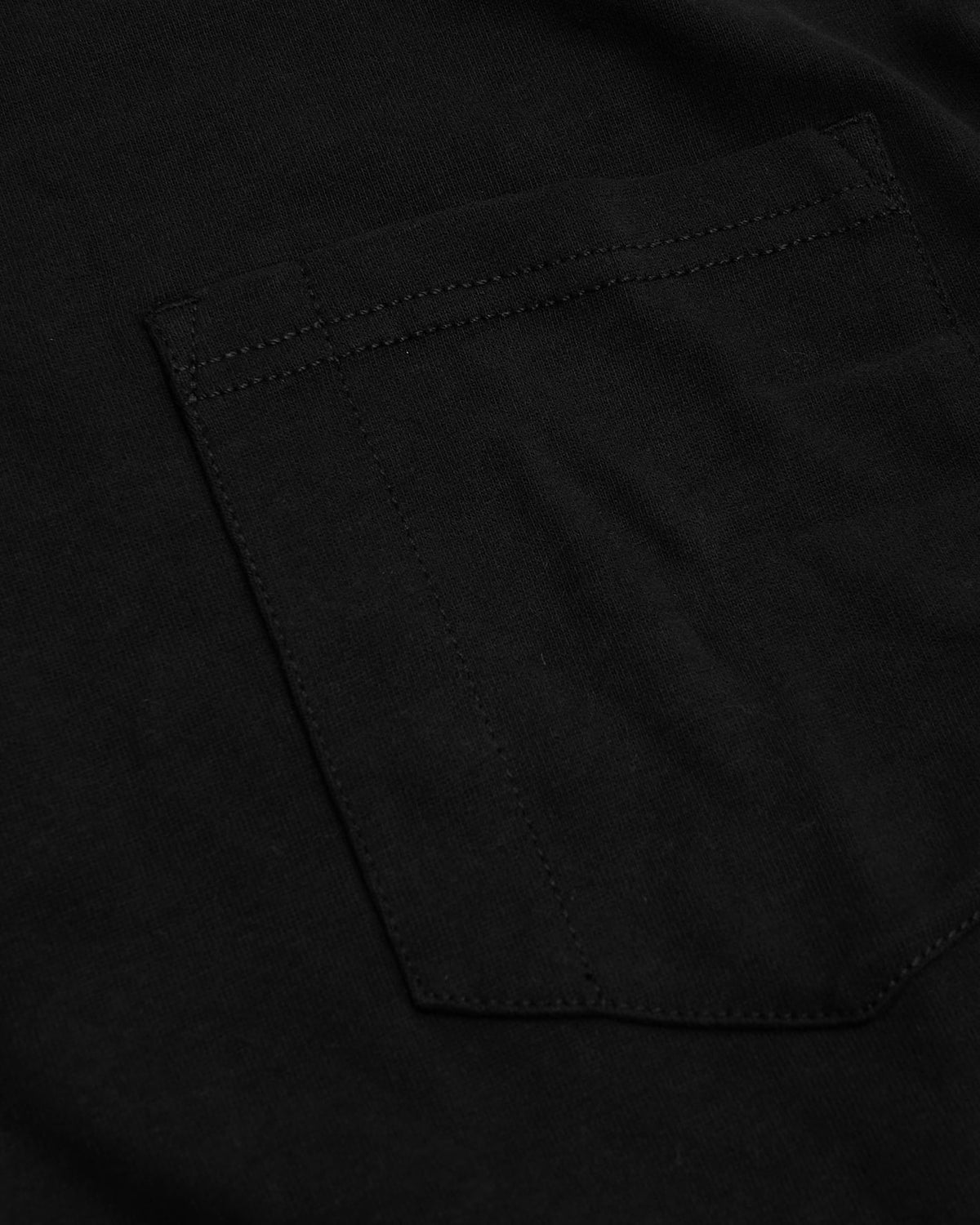 Black & Navy Heavyweight Long Sleeve Pocket Crew 2-Pack, showcasing stitched pocket detail.