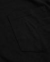 Black & Navy Tall Heavyweight Long Sleeve Pocket Crew, close-up of reinforced pocket.
