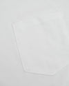 White Heavyweight Long Sleeve Pocket Crew 2-Pack, close-up on pocket.