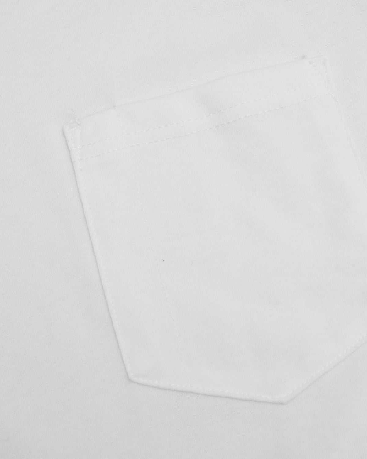White Heavyweight Long Sleeve Pocket Crew 4-Pack, showcasing reinforced fabric pocket stitching.