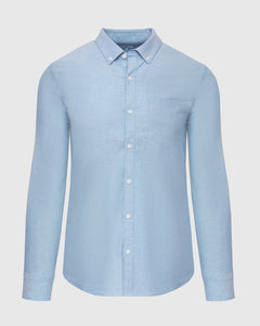 True ClassicHarbor Stretch Oxford Long Sleeve Shirt with classic collar and chest pocket.