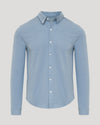 Blue Stretch Oxford 2.0 shirt with classic collar and button-down design.