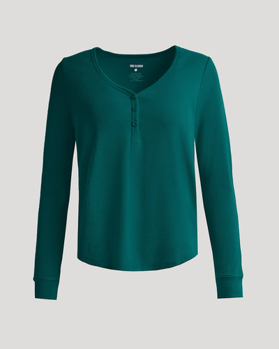 Waffle Long Sleeve Boxy Henley