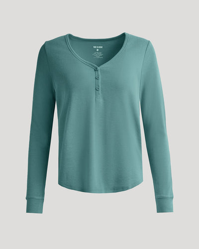 Waffle Long Sleeve Boxy Henley