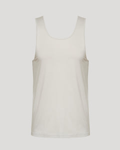 True ClassicDove Sleeveless Active Mesh Tank, light cream, laid flat, athletic cut.