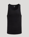Black tank top on a light gray background