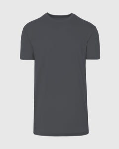 True ClassicCarbon Tall Straight Hem Crew Neck T-Shirt, short-sleeved, flat display.