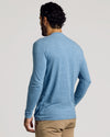 Heather Indigo Tall Long Sleeve T-Shirt on man, relaxed stance.