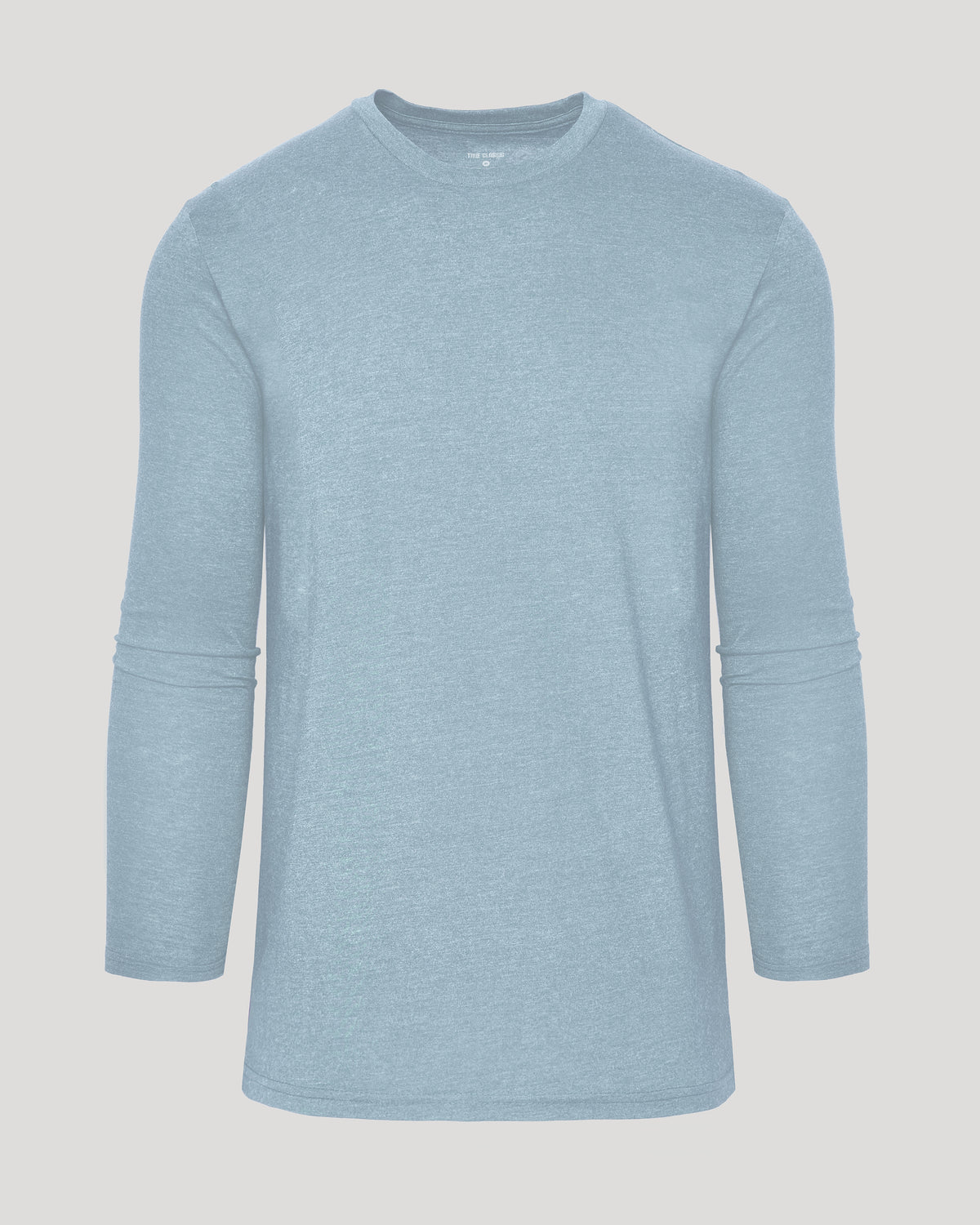 Heather Sapphire Tall Long Sleeve T-Shirt laid flat, showcasing its sleek design.