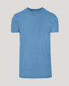 Dark Heather Blue Lake Tall Classic V-Neck T-shirt, heathered light-blue, laid flat.