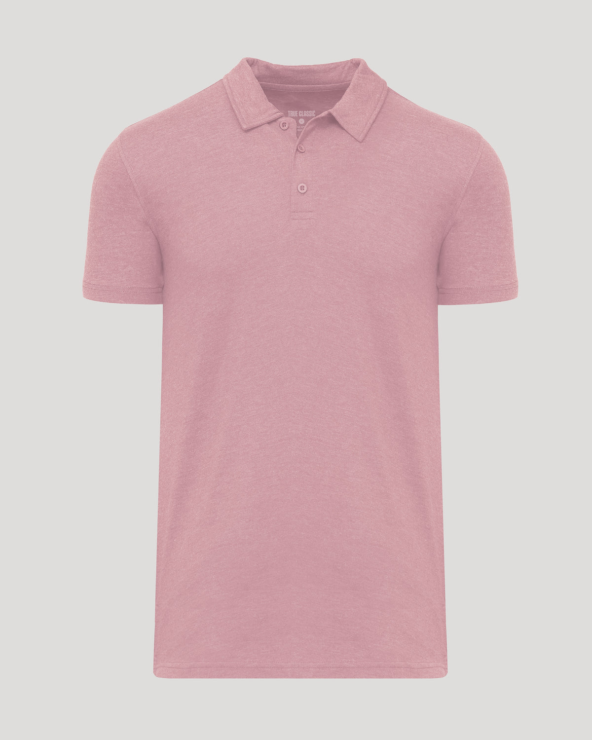 Light Heather Boysenberry Short Sleeve Tall Polo with classic collar and placket.