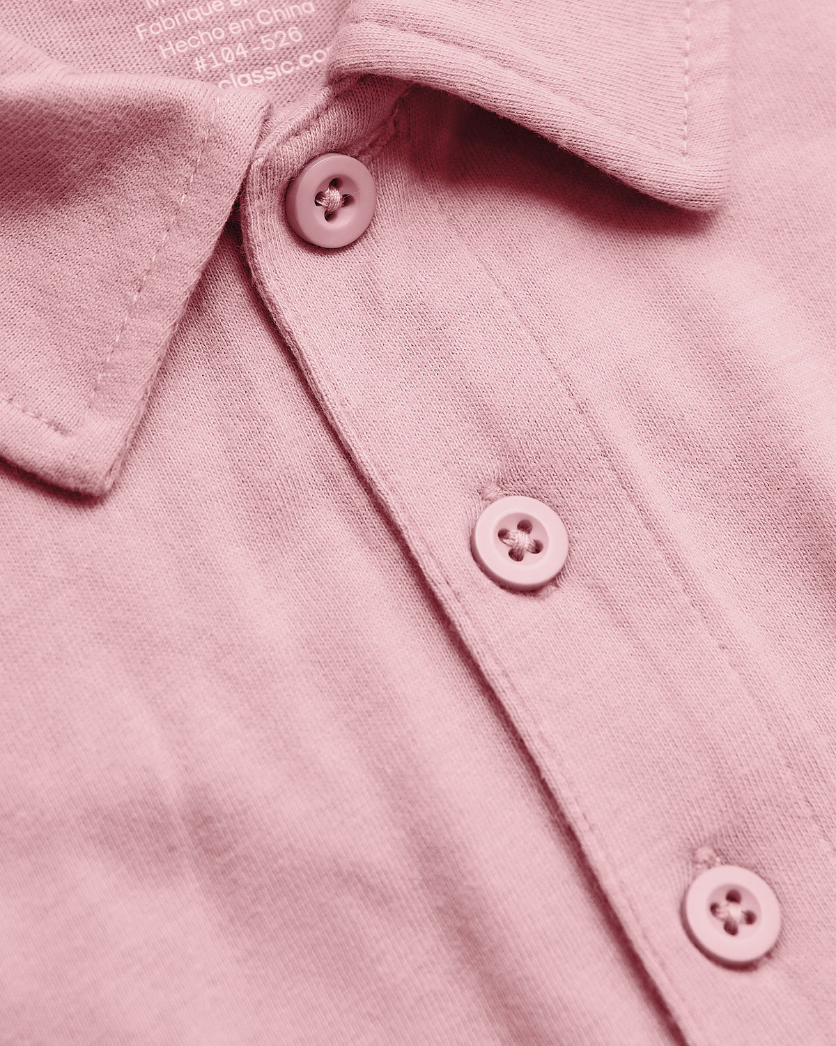 Light Heather Boysenberry Short Sleeve Tall Polo with button-front placket.
