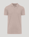 Light Heather Slate Mauve Short Sleeve Tall Polo, fitted, ultra-soft, collared.