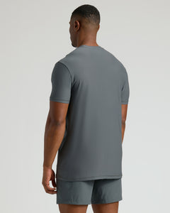 True ClassicCarbon Tall Active Crew Neck 2.0 back view, showcasing sleek fit and design.