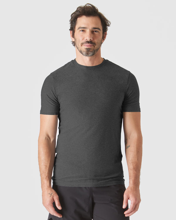 True Classic Men's Tall Active Crew Neck 2.0, fitted on a man.