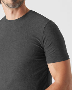 True ClassicCharcoal Heather Gray Tall Active Crew Neck 2.0 on male torso.