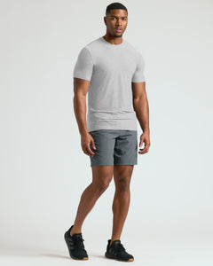 True ClassicLight Heather Gray Tall Active Crew Neck 2.0 worn by athletic man.