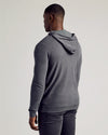 Black & Carbon Tall Waffle Hoodie 2-Pack, dark gray slim fit.