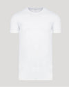 White Tall Pima Cotton Blend Crew in classic white, featuring a clean crew neck and short sleeves, designed as a comfortable men's basic essential.