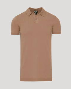 True ClassicTruffle Tall Dressy Polo with ribbed cuffs and classic collar.