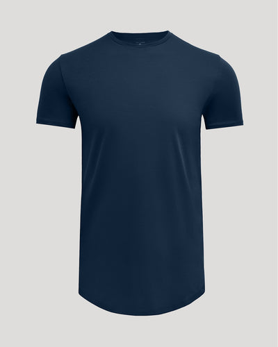 Tall Pima Cotton Blend Curved Hem Crew