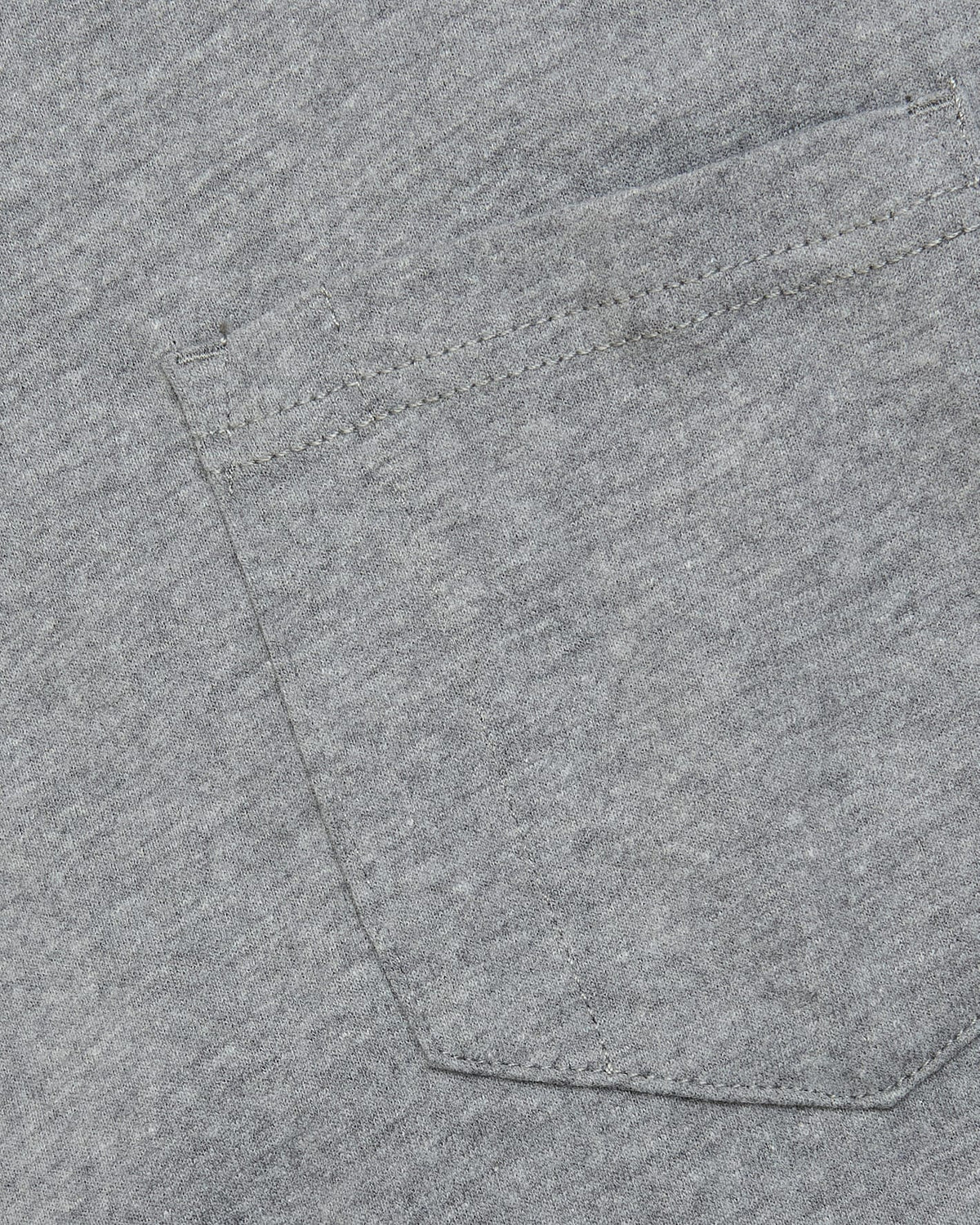 Heather Gray Tall Heavyweight Pocket Crew's pocket detail and knit texture.