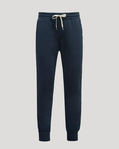 True ClassicNavy Tall Fleece French Terry Joggers with elastic waistband and tapered legs.