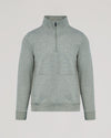 Dark Heather Gray Half Zip Fleece Sweatshirt with stand-up collar and kangaroo pocket.