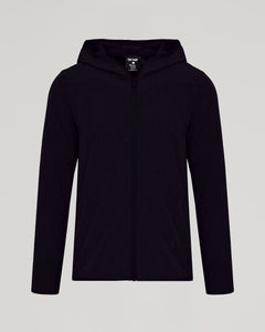 True ClassicActive Shell Jacket – Black zip-up hoodie, lightweight, water-resistant, True Classic.