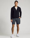 Model in Black Active Shell Jacket, showcasing athletic fit and design.