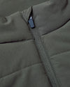 Carbon Puffer Vest with quilted stitching and central zipper.