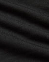 Macro shot of Womens Black Slouch Pullover Crew's ribbed knit fabric.