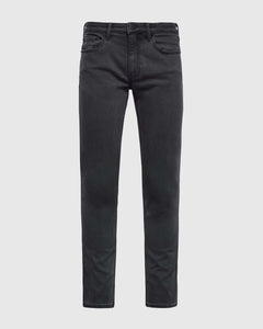 True ClassicGray Wash Slim Comfort Stretch Jeans with five-pocket design and button-zip fly.