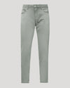 Medium Gray Wash Slim Comfort Stretch Jeans, front view, five-pocket design.