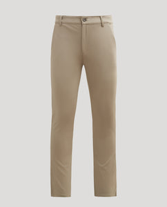 True ClassicKhaki Slim Comfort Knit Chino Pant, light khaki, flat display.