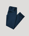Navy Slim Comfort Knit Chino Pant folded on neutral background.
