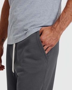 True ClassicCarbon Fleece French Terry Joggers with white drawcord and deep pockets.