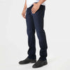 Man wearing Indigo & Gray Straight Comfort Jeans 3-Pack in indigo color paired with black shoes and a white shirt, showcasing a straight fit and casual style.