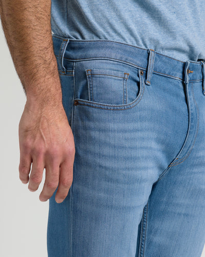 Straight High‑Stretch Jeans