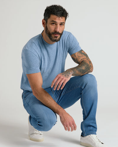 Straight High‑Stretch Jeans